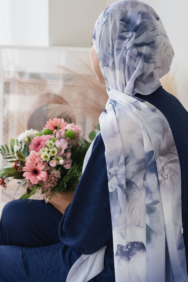 Blue Serenity Chiffon Print