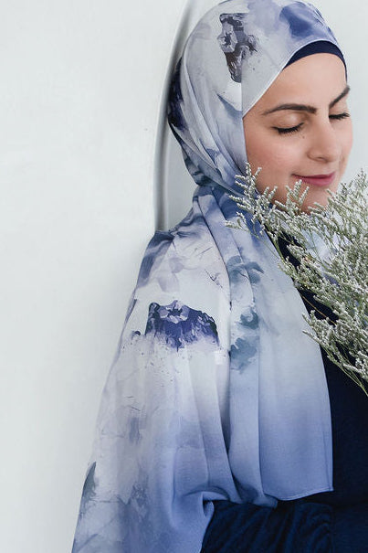 Blue Serenity Chiffon Print